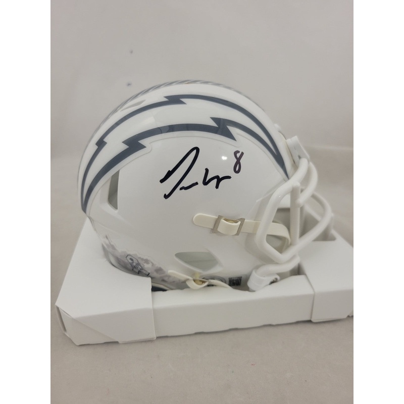 OMARION HAMPTON SIGNED LOS ANGELES CHARGERS STS3 SPEED MINI HELMET BECKETT QR
