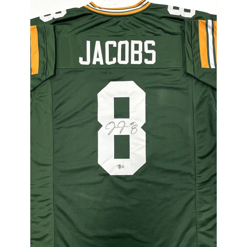 Packers Running Back JOSH JACOBS Signed Custom Replica Green Jersey AUTO – BAS