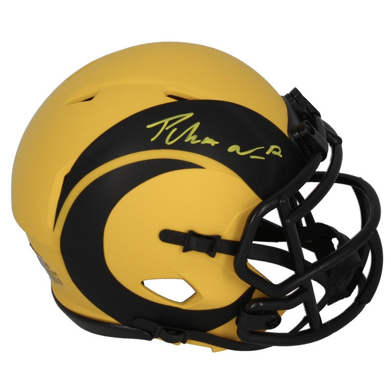 Puka Nacua Autographed Los Angeles Rams ‘RAVE’ Mini Speed Helmet Fanatics