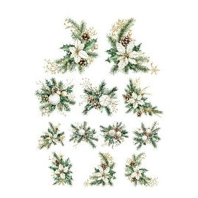 Simply Stated – Golden Evergreen Poinsettias Ephemera