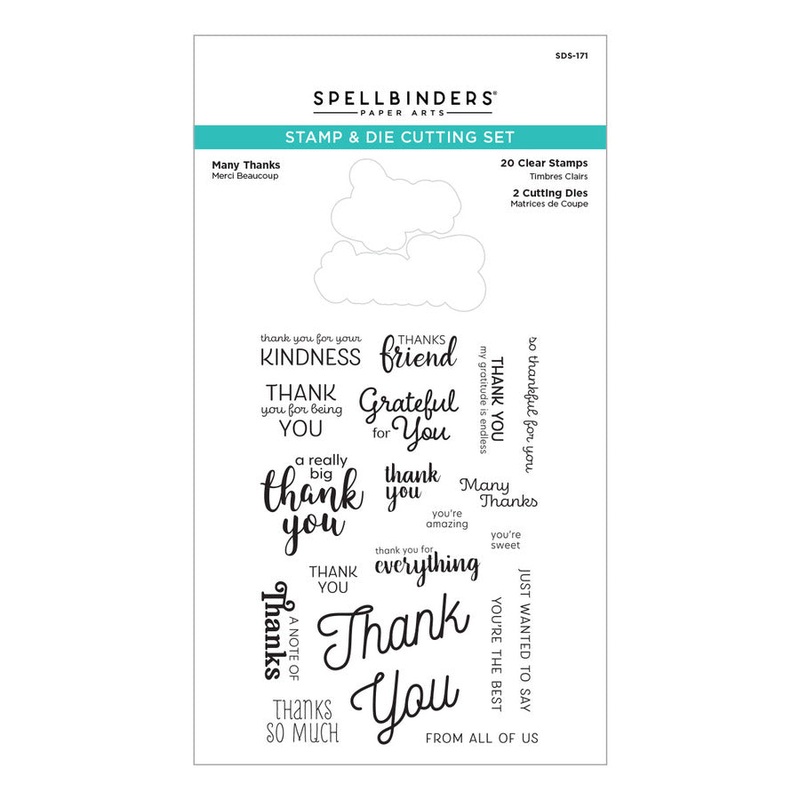 Spellbinders Many Thanks Clear Stamp & Die Set from the Cardmaker III Collection