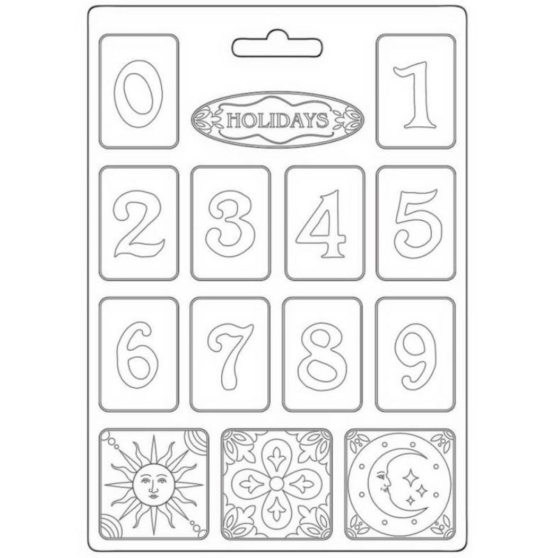 Stamperia Soft Mould A4 – Blue Dream numbers