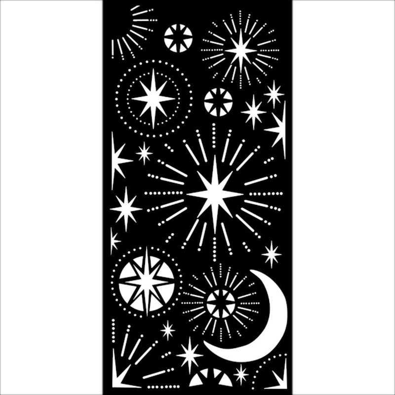 Stamperia Stencil 4.72X9.84 Christmas Stars And Moon