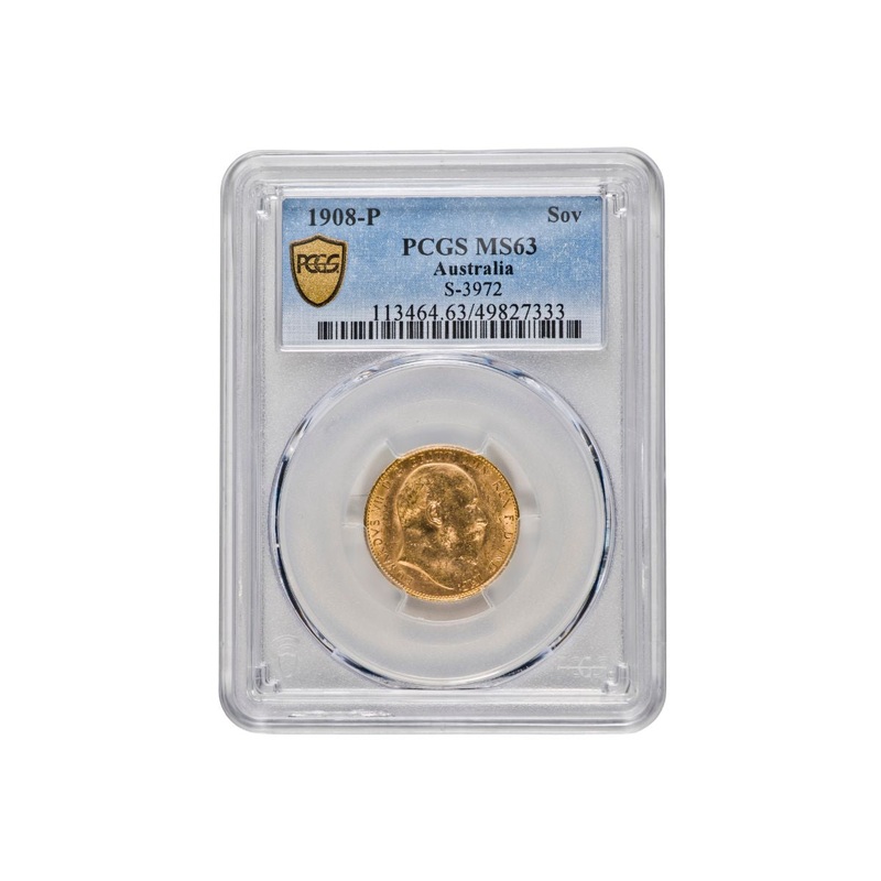 1908 Perth Edward VII Gold Sovereign PCGS MS63 Uncirculated