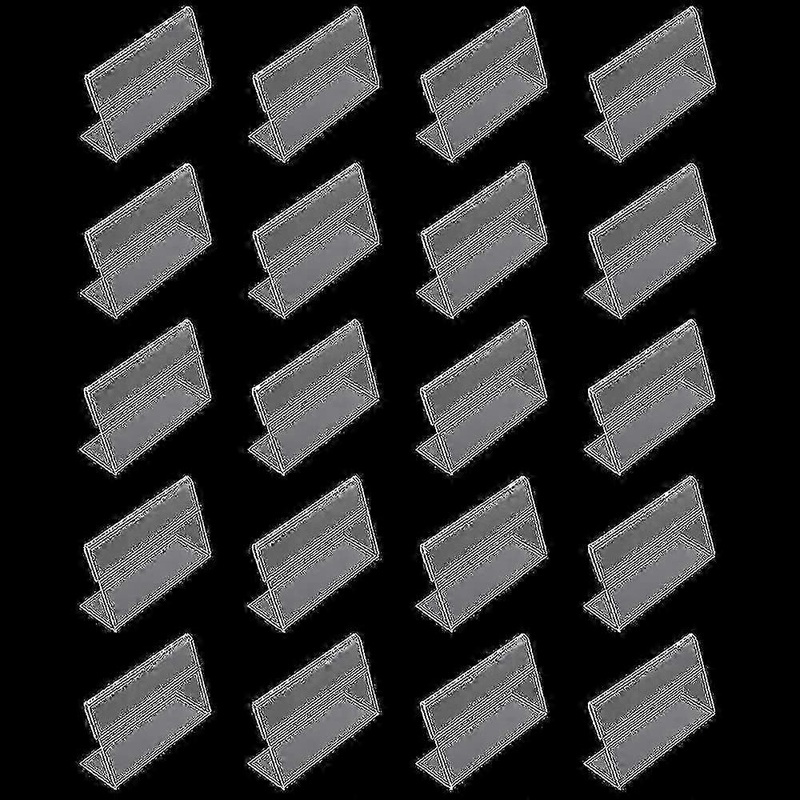 20 Pcs Mini Acrylic Sign Price Display Holder Small Display Stands L Shape Display Holder For Home Offices, Schools f54
