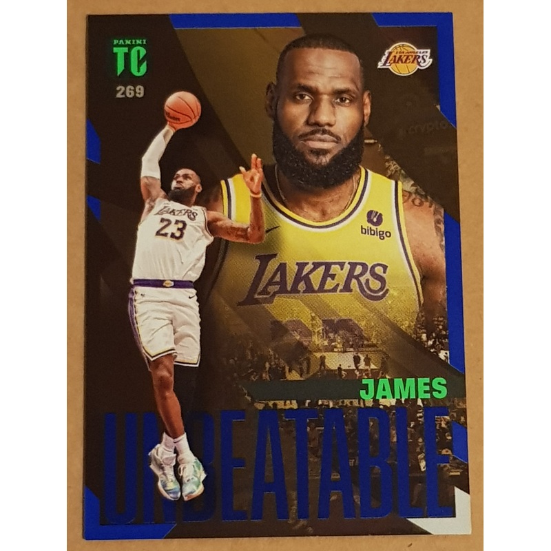 2023-24 Panini NBA Top Class Autographs LeBron James Unbeatable #269 Blue Parallel Trading Card