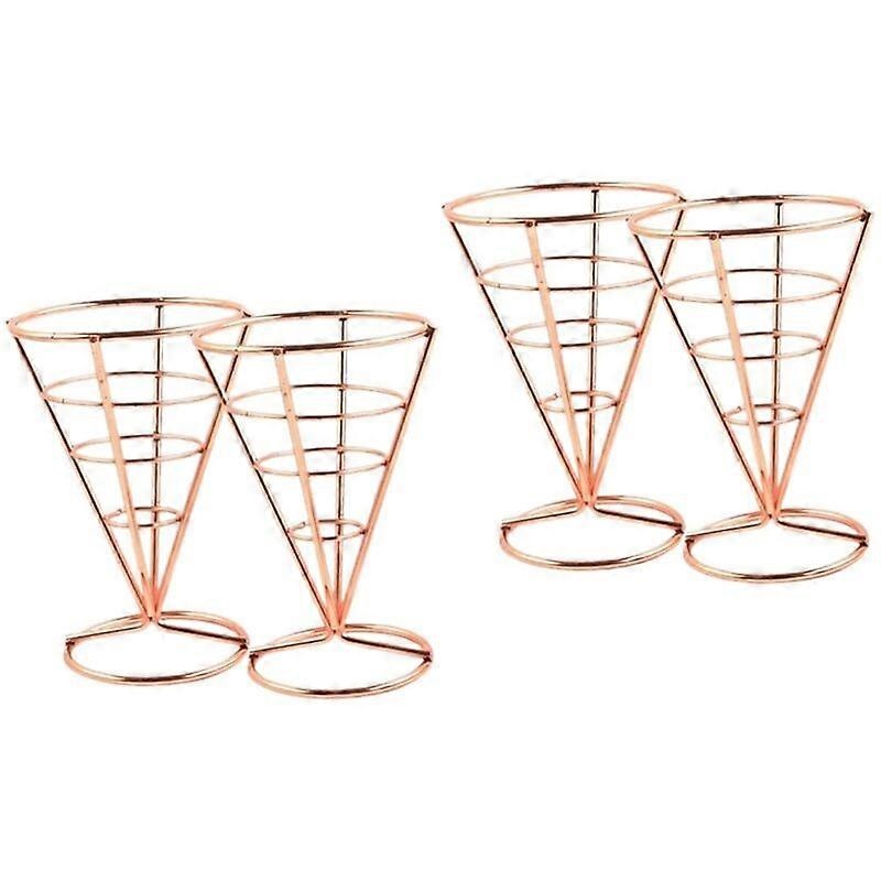 4 pcs kitchen party stand for stand chicken display metal cone fried french fries stand. Kitchenware.