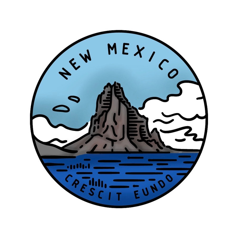 50 States Circles – 2×2 Stamp Set – New Mexico