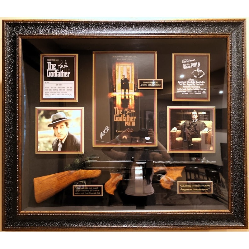 Al Pacino Autographed Godfather Photo w/ Other Items and Mock G-n Framed PSA COA