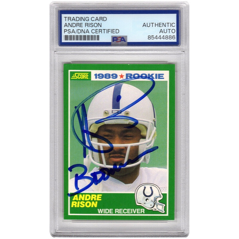 Andre Rison Signed Colts 1989 Score RC Football Card #272 w/Bad Moon – (PSA/DNA)