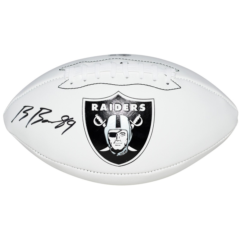 BROCK BOWERS SIGNED AUTOGRAPHED LAS VEGAS RAIDERS LOGO FOOTBALL BECKETT