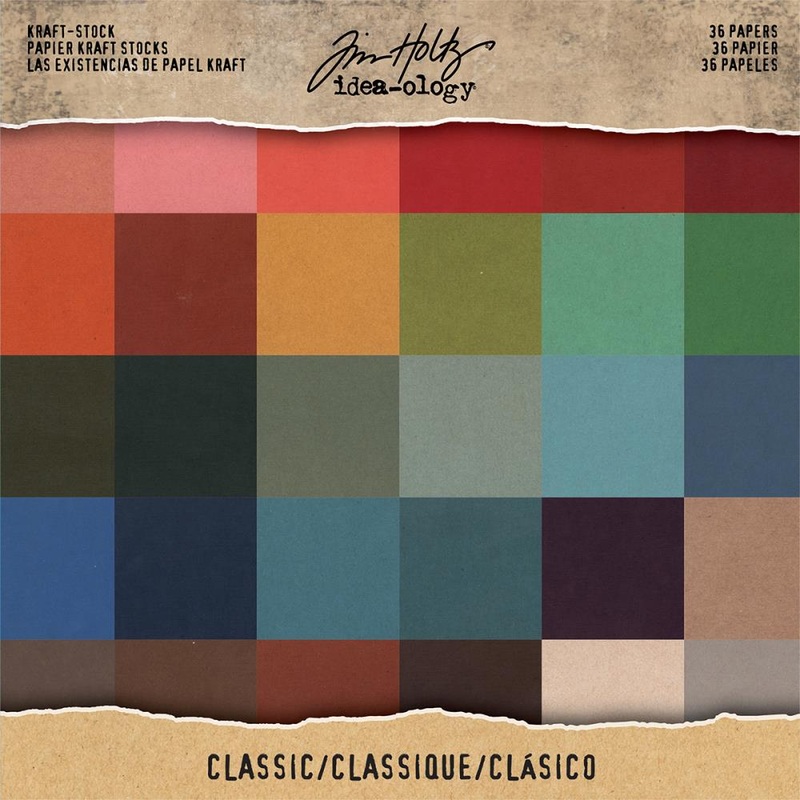 Tim Holtz Idea-Ology – Single-Sided Kraft Cardstock Pad 8X8 36/Pkg Classic, 36 Colors/1 Each