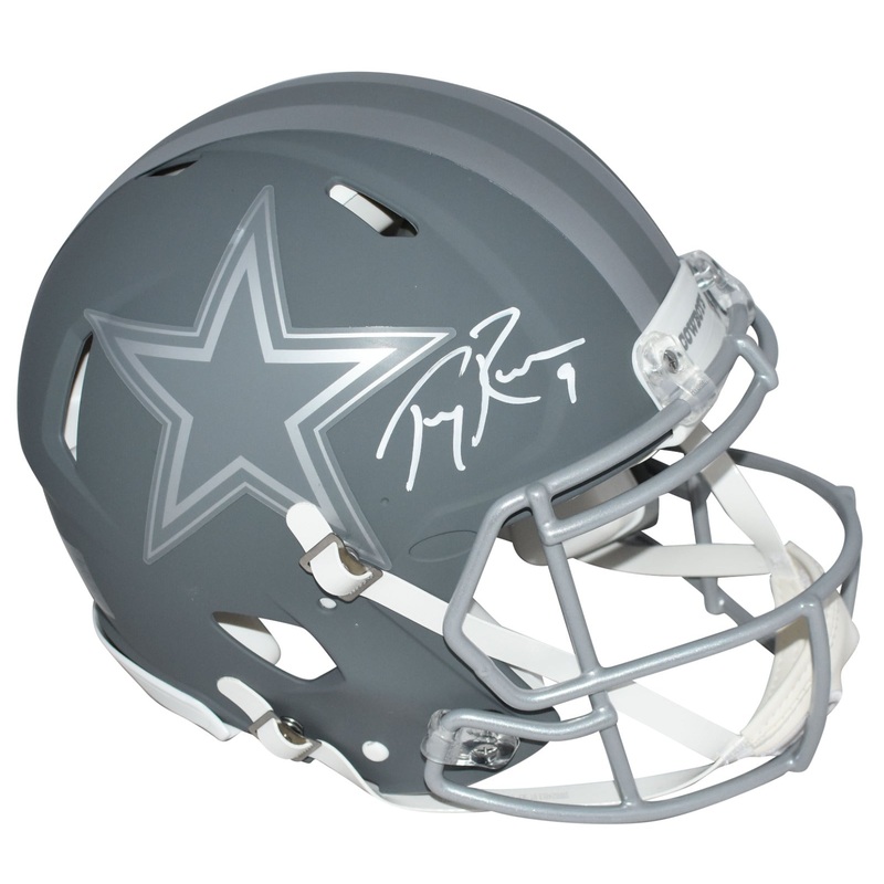 TONY ROMO AUTOGRAPHED DALLAS COWBOYS SLATE AUTHENTIC SPEED HELMET BECKETT