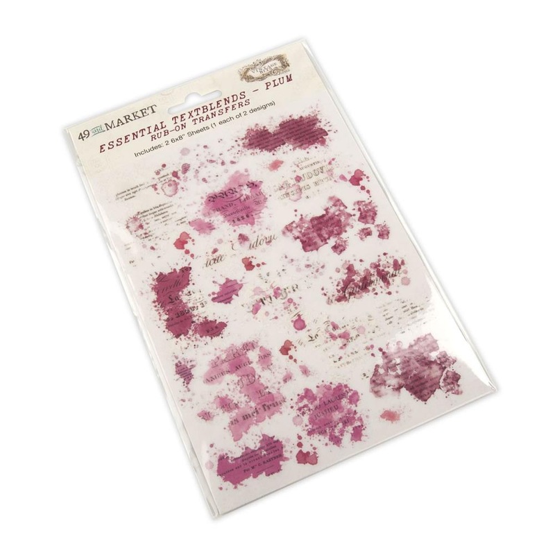 49 And Market Essential Textblends Rub-Ons 6X8 2/Pkg Plum