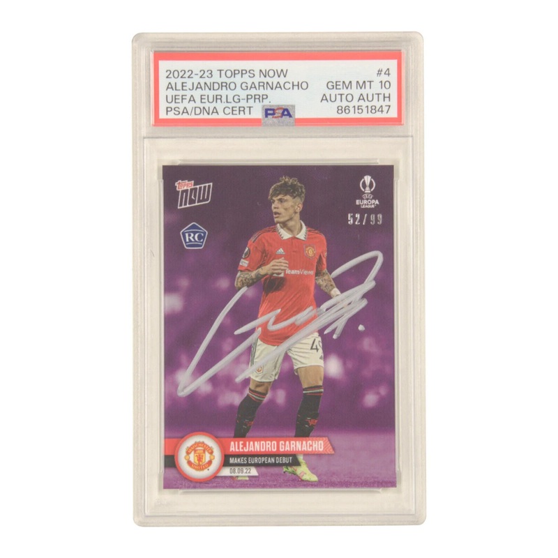 Alejandro Garnacho Signed 2022-23 Topps Now Pro Debut /99 Rookie Card – PSA 10