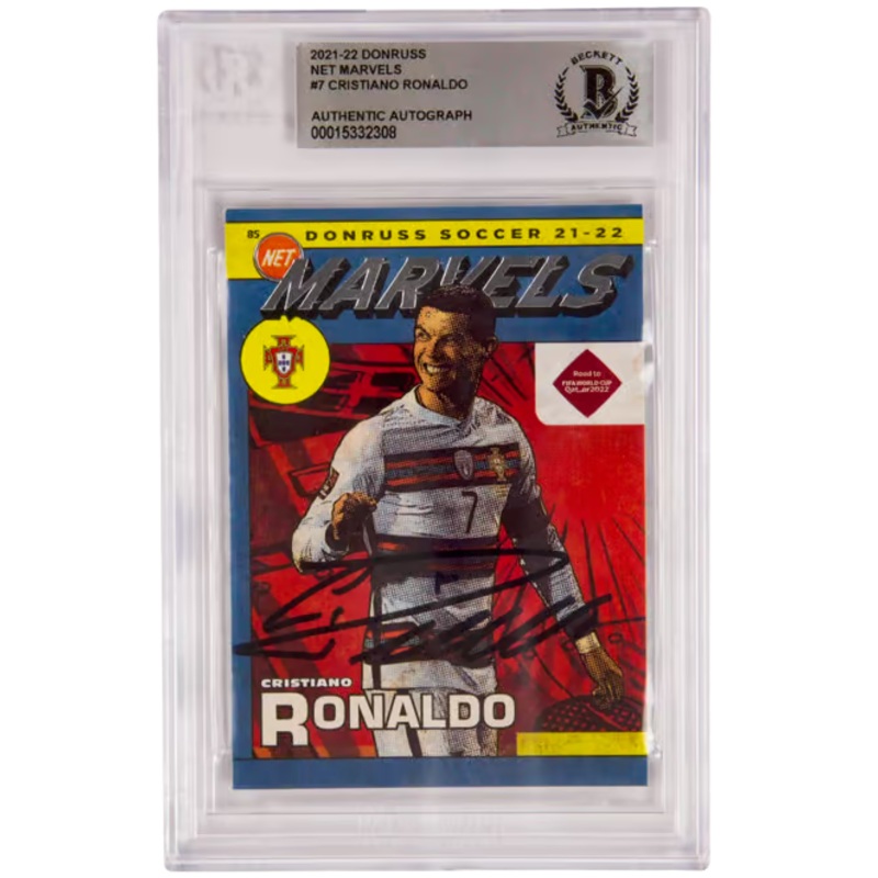 Cristiano Ronaldo Signed 2021-22 Panini Donruss Net Marvels #7 – BGS Authentic
