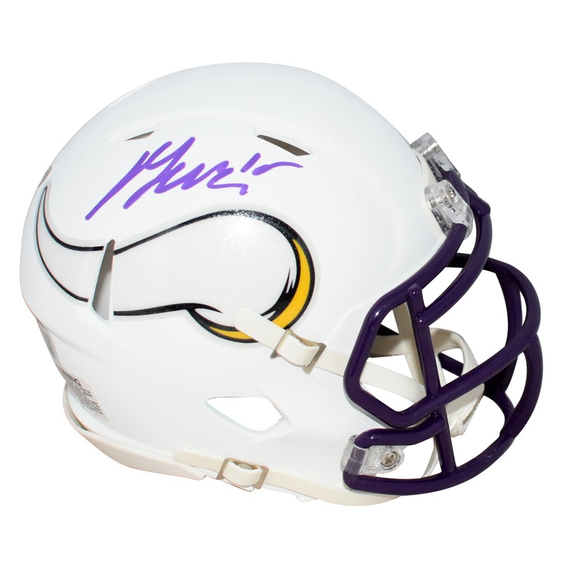 DALLAS TURNER SIGNED MINNESOTA VIKINGS FLAT WHITE SPEED MINI HELMET BECKETT