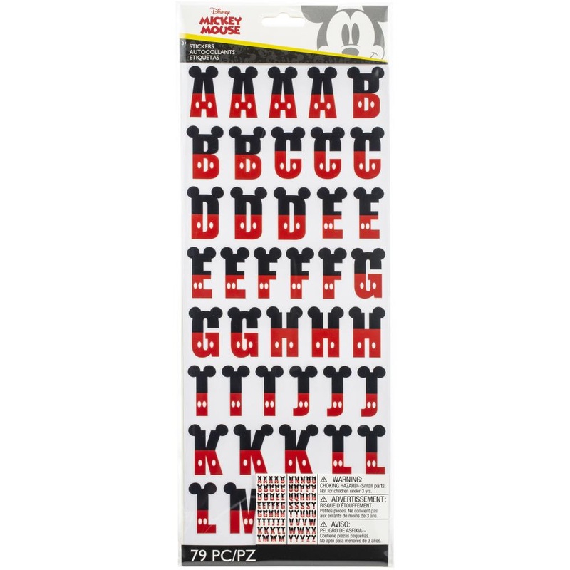 EK Disney Alphabet Stickers 79/Pkg – Mickey