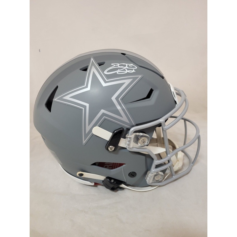 EMMITT SMITH SIGNED DALLAS COWBOYS SLATE SPEEDFLEX AUTHENTIC HELMET PROVA