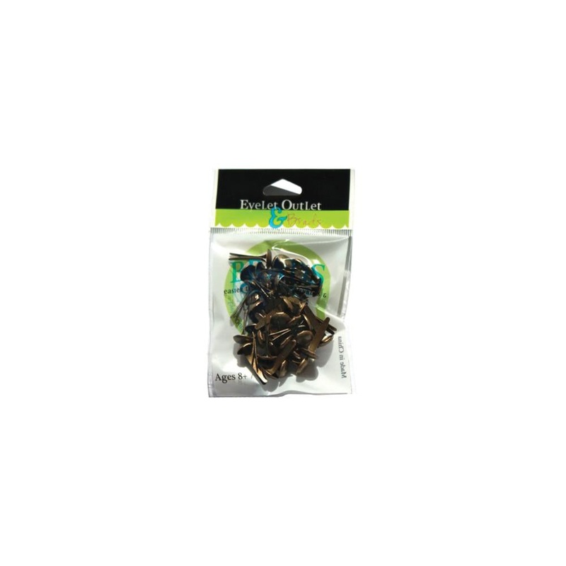 Eyelet Outlet Round Brads 8mm 40/Pkg Brushed Brass