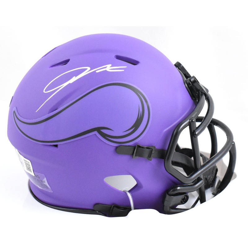 Jordan Addison Autographed Vikings Rave Speed Mini Helmet – Beckett W Hologram
