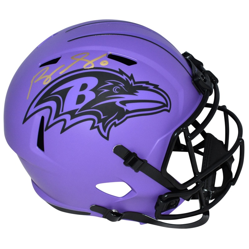 ROQUAN SMITH SIGNED BALTIMORE RAVENS RAVE FULL SIZE SPEED HELMET BECKETT