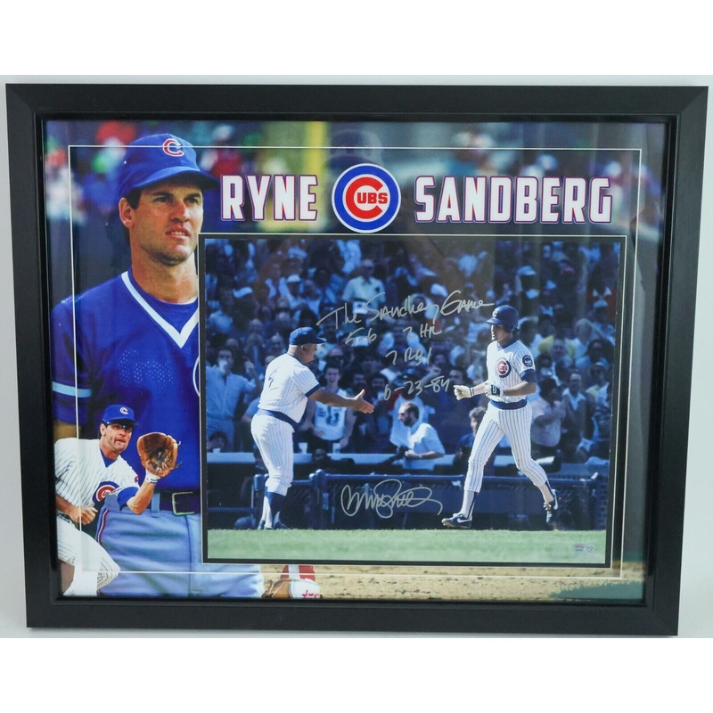 Ryne Sandberg Signed & Inscribed Chicago Cubs 16X20 Photo TriStar COA