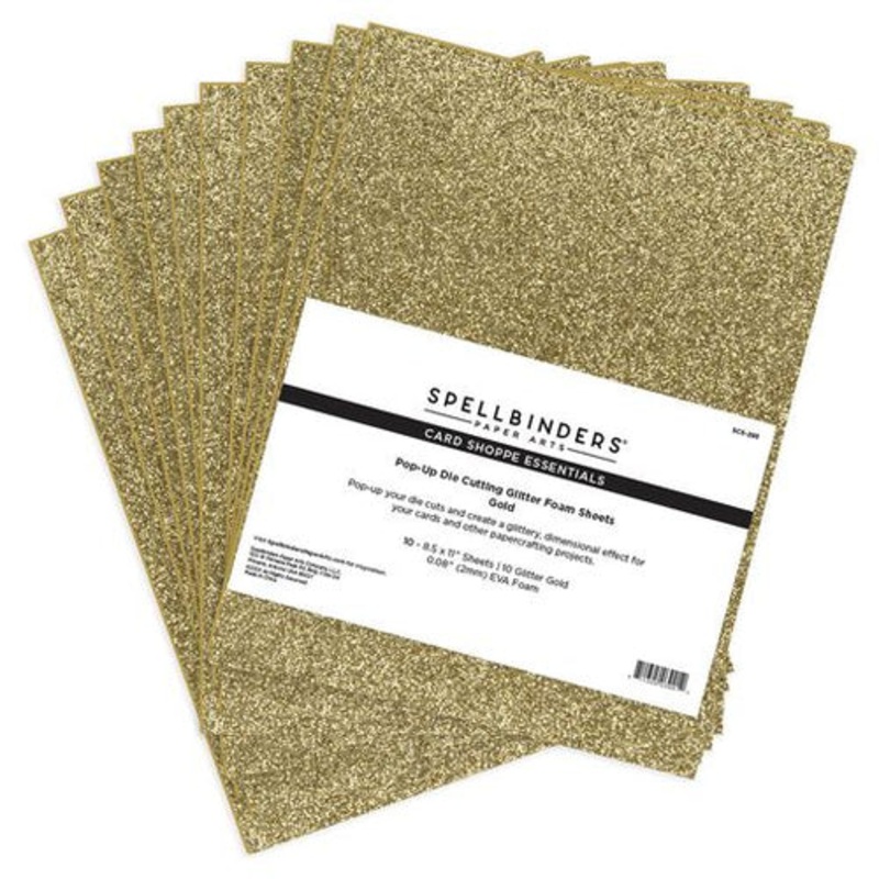 Spellbinders Pop-Up Die Cutting Glitter Foam Sheets – Gold
