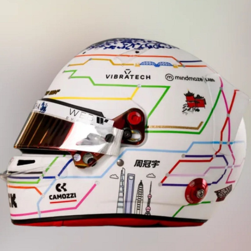 Stake F1 Team Kick Sauber – Zhou Guanyu – Chinese GP 2024 – 1:5 Scale Resin Model Helmet