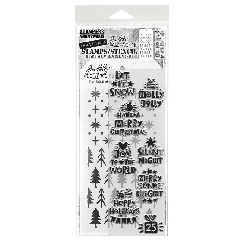 Stampers Anonymous Holiday Whatnots Tim Holtz Clear Stamp and Stencil