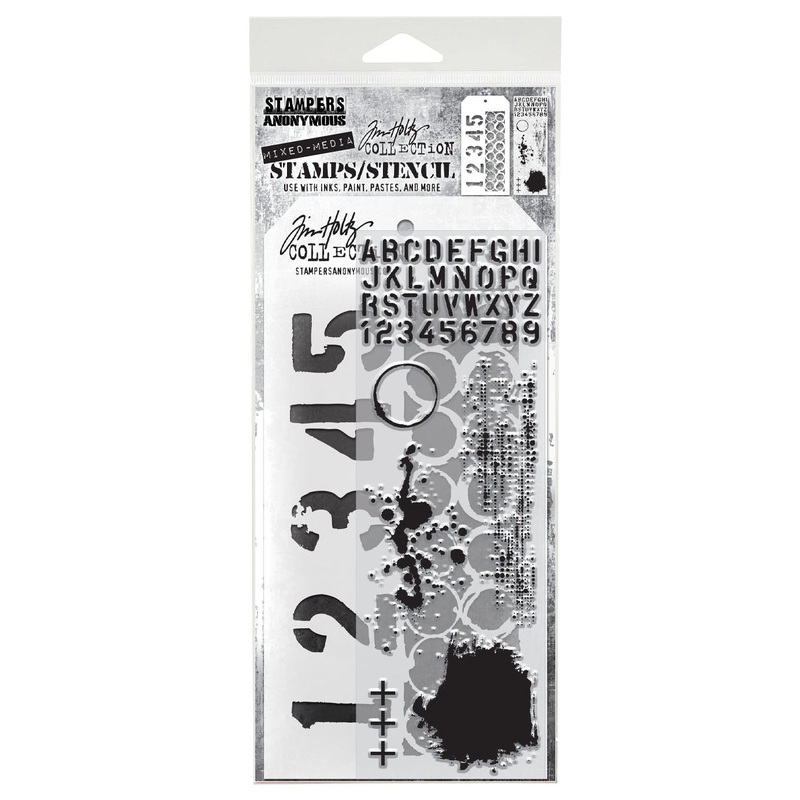 Stampers Anonymous Media #22 Tim Holtz Clear Stamp and Stencil