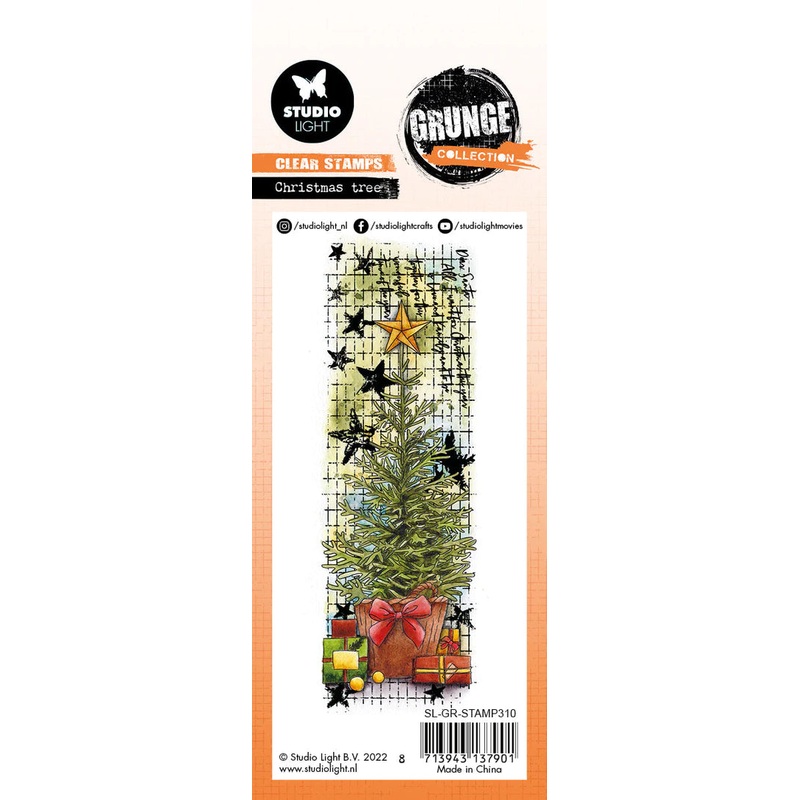 Studio Light Clear Stamp Christmas Tree Grunge Collection 148×52.2x3mm 1 PC nr.310
