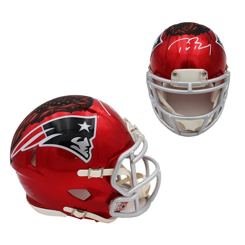 Tom Brady Signed New England Patriots Speed Flash Ripped NFL Mini Helmet