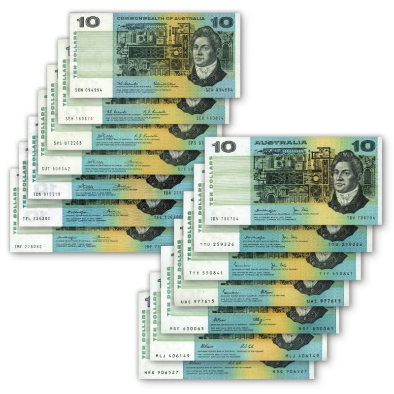 1966-91 $10 Complete 14-Banknote Collection Uncirculated