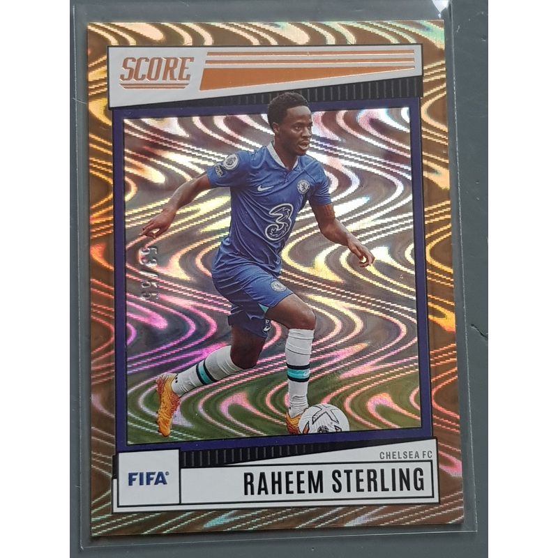 2022-23 Panini Score FIFA Raheem Sterling #35 Bronze Swirl Parallel /55 Trading Card