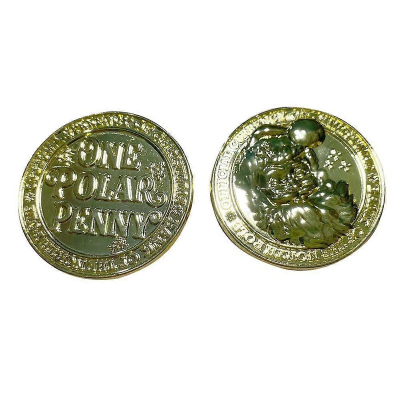 2Pcs One Polar Penny Santa Coin Double-sided Carved Merry Christmas Metal Medal Commemorative Medallion Round Collection Coin Home Office Desk Decorat