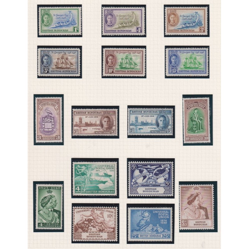BRITISH HONDURAS 1948-51 RSW & COMMEM SETS SUPERB UNMOUNTED MINT