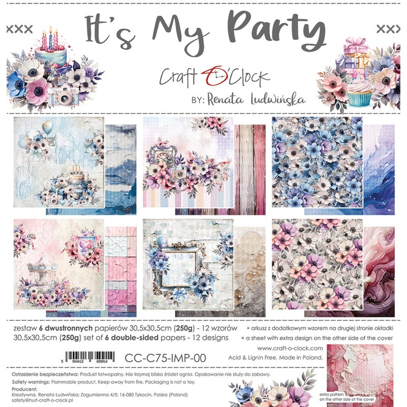 Craft O’Clock – 12X12 Paper Pad, It’s My Party