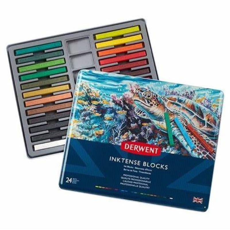 Derwent Inktense Block Sets, 24-Color Tin Set