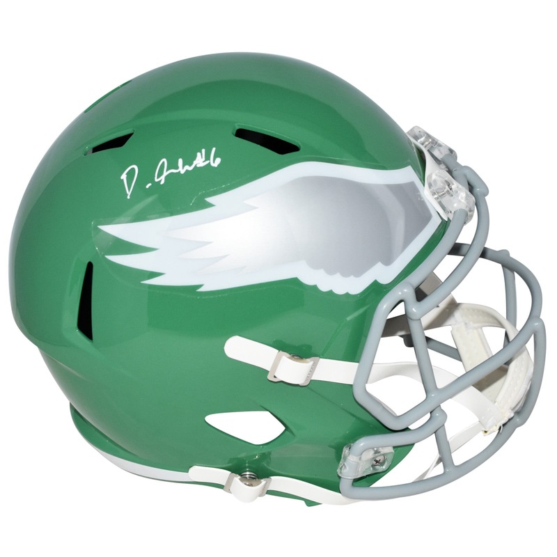 DEVONTA SMITH SIGNED PHILADELPHIA EAGLES KELLY GREEN FULL SIZE SPEED HELMET