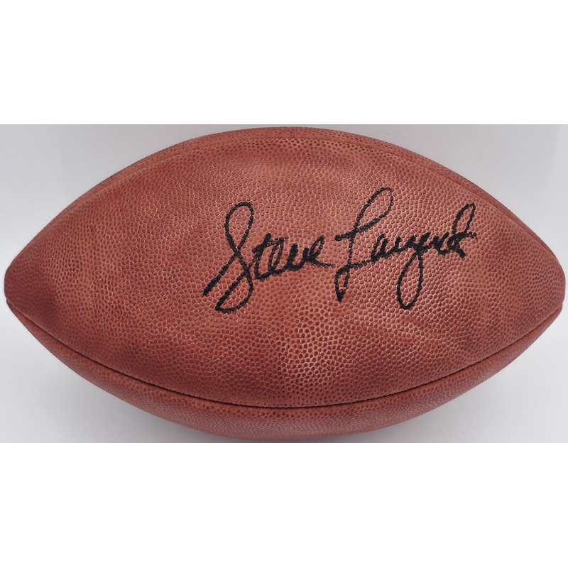 Steve Largent Autographed NFL Leather Football Seahawks (Flat) MCS Holo #87150