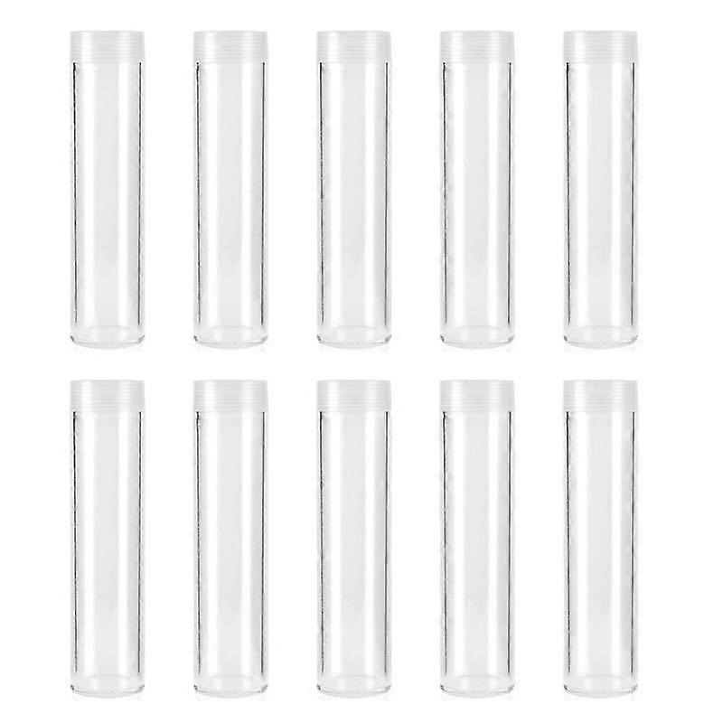 10Pcs Coin Tube Coin Tube Organizer Round Coin Holder with Lid for Banks Supermarkets