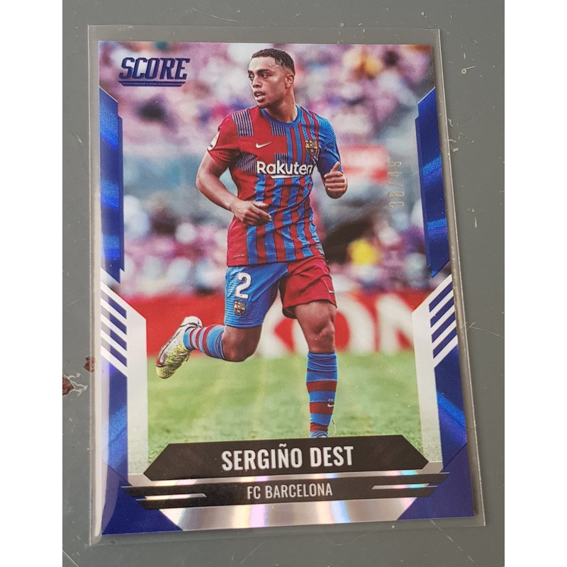 2021-22 Panini Score FIFA Sergio Dest #141 Blue Laser Parallel /49 Trading Card