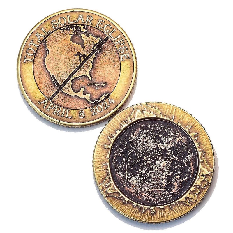 2024 Total Solar Eclipse Commemorative Coin – Copper and Brass Bimetal -GSL