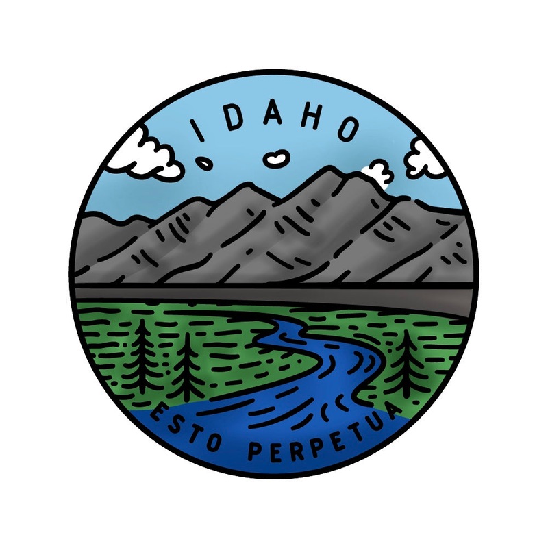 50 States Circles – 2×2 Stamp Set – Idaho