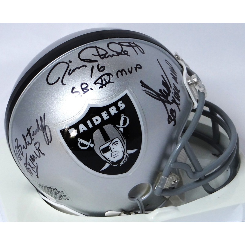 Allen, Biletnikoff, Plunkett Autographed Raiders Speed Mini Helmet w/ SB MVP