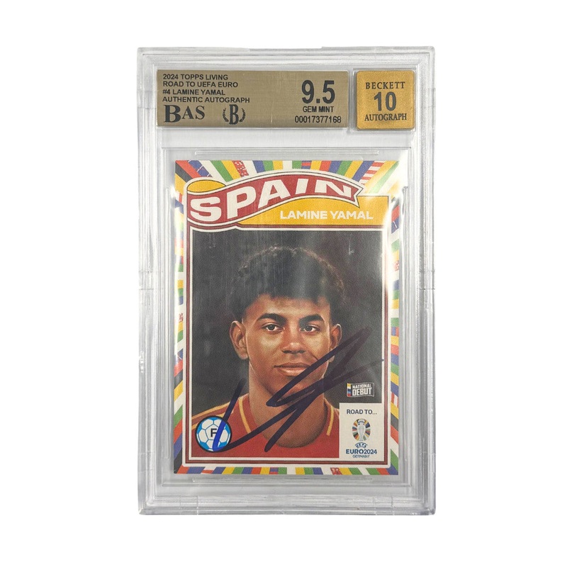 Lamine Yamal Signed 2024 Topps Living Road to EURO Rookie – BGS 9.5 AUTO 10