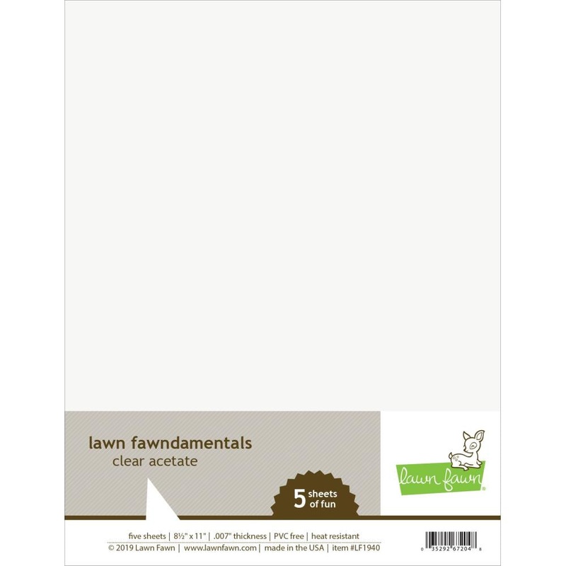 Lawn Fawndamentals Acetate 8.5X11 5/Pkg Clear