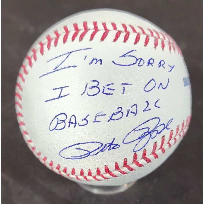 Pete Rose Signed MLB BB Inscribed I’m Sorry I Bet ON Baseball Fanatics Auth
