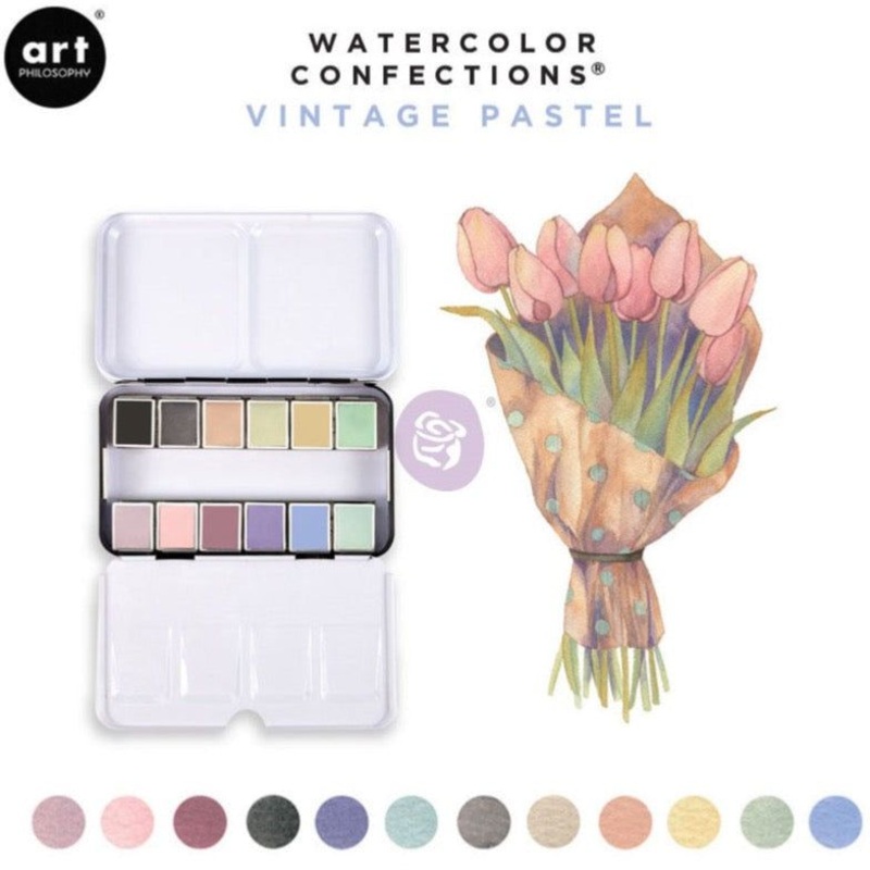 Prima Watercolor Confections – Vintage Pastels 12/Pkg